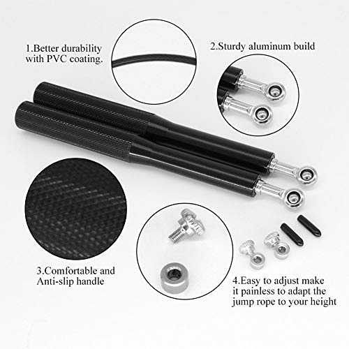 ValueHall Cuerda para Saltar con Empuñaduras de Aluminio Cuerda de Salto y Longitud Ajustable Jump Skipping Rope para Crossfit, Boxeo y Entrenamiento Cruzado V7042-1 (Plata) ValueHall Cuerda para Saltar con Empuñaduras de Aluminio Cuerda de Salto y Longitud Ajustable Jump Skipping Rope para Crossfit, Boxeo y Entrenamiento Cruzado V7042-1 (Plata)