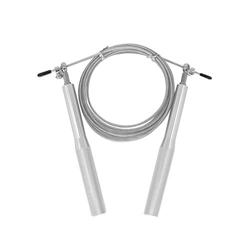 ValueHall Cuerda para Saltar con Empuñaduras de Aluminio Cuerda de Salto y Longitud Ajustable Jump Skipping Rope para Crossfit, Boxeo y Entrenamiento Cruzado V7042-1 (Plata)