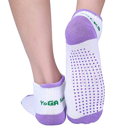 ValueHall de silicona antideslizante 4 pares punto algodón Yoga Pilates calcetines para mujer