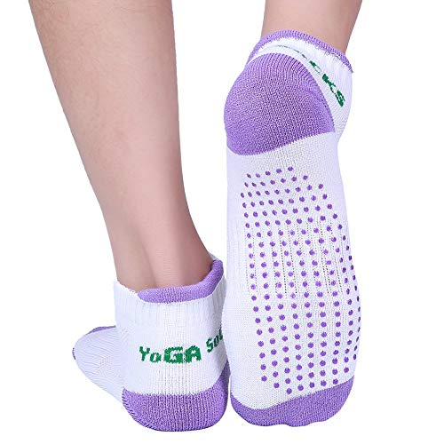 ValueHall de silicona antideslizante 4 pares punto algodón Yoga Pilates calcetines para mujer ValueHall de silicona antideslizante 4 pares punto algodón Yoga Pilates calcetines para mujer