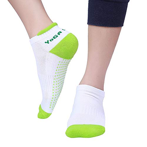 ValueHall de silicona antideslizante 4 pares punto algodón Yoga Pilates calcetines para mujer ValueHall de silicona antideslizante 4 pares punto algodón Yoga Pilates calcetines para mujer