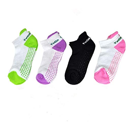 ValueHall de silicona antideslizante 4 pares punto algodón Yoga Pilates calcetines para mujer ValueHall de silicona antideslizante 4 pares punto algodón Yoga Pilates calcetines para mujer