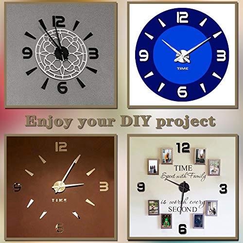 Vangold DIY Reloj de pared sin marco espejo grande 3D Sticker-2 años de garantía (Plata-73)