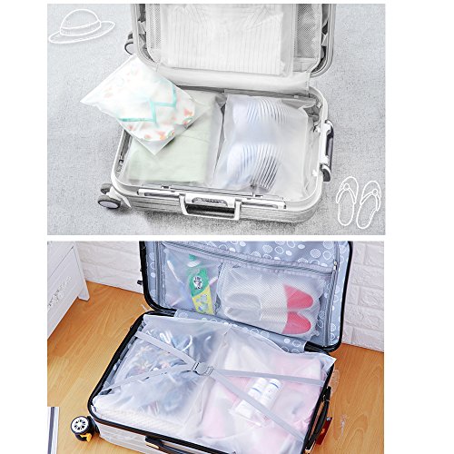 Vankra - 10 bolsas impermeables para ropa de viaje, bolsas de almacenamiento con cierre de cremallera, transparentes Número 2 Vankra - 10 bolsas impermeables para ropa de viaje, bolsas de almacenamiento con cierre de cremallera, transparentes Número 2