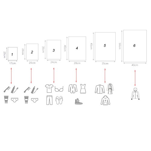 Vankra - 10 bolsas impermeables para ropa de viaje, bolsas de almacenamiento con cierre de cremallera, transparentes Número 2 Vankra - 10 bolsas impermeables para ropa de viaje, bolsas de almacenamiento con cierre de cremallera, transparentes Número 2