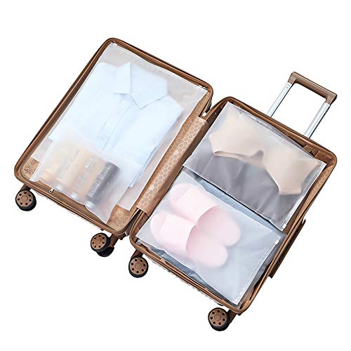 Vankra - 10 bolsas impermeables para ropa de viaje, bolsas de almacenamiento con cierre de cremallera, transparentes Número 2