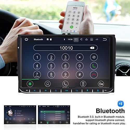 Vanku 9" Android 10 Autoradio de Coche Compatible para VW Radio con PX6, 4G + 64G/ GPS Navegador con Qualcomm Bluetooth 5.0, Soporte WiFi, Control del Volante, Dab+, SD/USB