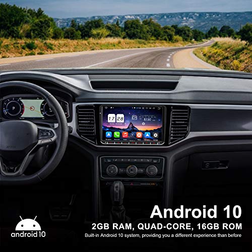 Vanku Android 10 Radio 9 Pulgadas Compatible para VW 2 DIN Autoradio con GPS Navegador soporta Bluetooth, Control Volante, USB, WiFi, 4G, Micro SD, Mirror-Link