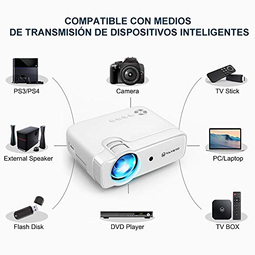 VANKYO Proyector, Proyector Cine en Casa Portátil 236" Soporte 1080P, con Bolsa de Transporte, Compatible con TV Stick iOS/Android/Disco U/PS4. Leisure 430