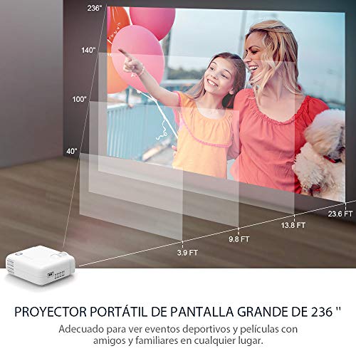 VANKYO Proyector, Proyector Cine en Casa Portátil 236" Soporte 1080P, con Bolsa de Transporte, Compatible con TV Stick iOS/Android/Disco U/PS4. Leisure 430