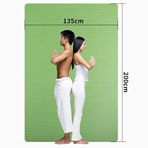 VANLMAP Colchoneta de Yoga TPE Antideslizante, Doble Yoga Mat Esterilla Yoga Caucho Natural Ecologica Estera de Yoga para Entrenamiento Ejercicios Gimnasia 200 cm x 135 cm x 10 mm