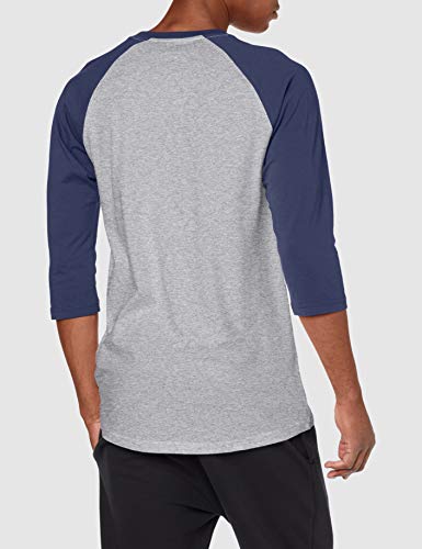 Vans Classic Raglan Camiseta, Multicolor (Athletic Heather/Dress Blue Koo), Large para Hombre