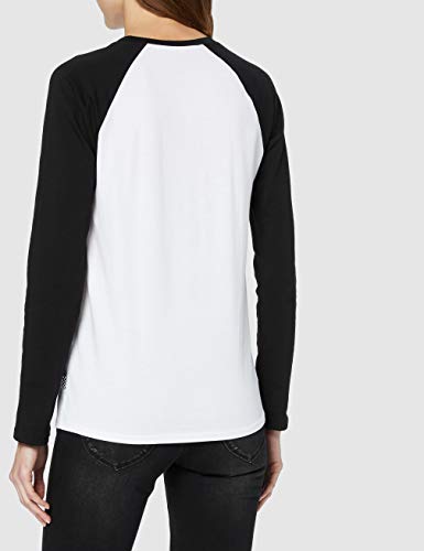 Vans Flying V LS Raglan Camisa Manga Larga, Multicolor (White-Black Yb), 40 (Talla del Fabricante: Large) para Mujer Vans Flying V LS Raglan Camisa Manga Larga, Multicolor (White-Black Yb), 40 (Talla del Fabricante: Large) para Mujer