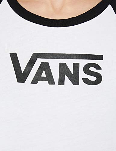 Vans Flying V LS Raglan Camisa Manga Larga, Multicolor (White-Black Yb), 40 (Talla del Fabricante: Large) para Mujer Vans Flying V LS Raglan Camisa Manga Larga, Multicolor (White-Black Yb), 40 (Talla del Fabricante: Large) para Mujer