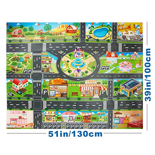Vantiyaus Alfombra de plástico para juguetes, alfombrilla de salpicaduras, lavable para suelo o mesa, alfombra de PVC para niños, ideal para jugar con coches y juguetes. Vantiyaus Alfombra de plástico para juguetes, alfombrilla de salpicaduras, lavable para suelo o mesa, alfombra de PVC para niños, ideal para jugar con coches y juguetes.