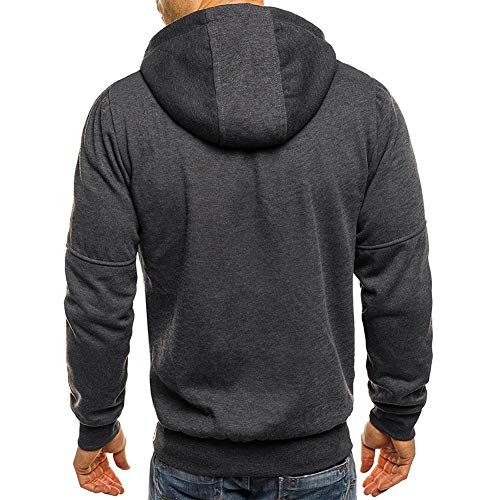 VANVENE Sudadera casual con capucha y cremallera para hombre, manga larga, chaqueta de jacquard