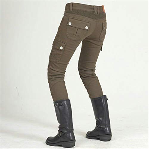 Vaqueros De Motociclista Para Mujer Con 4 Almohadillas Protectoras Extraíbles, Pantalones De Ciclismo Anticaída Elásticos De Locomotora De Kevlar, Pantalones De Carreras Profesionales (Green,XXS) Vaqueros De Motociclista Para Mujer Con 4 Almohadillas Protectoras Extraíbles, Pantalones De Ciclismo Anticaída Elásticos De Locomotora De Kevlar, Pantalones De Carreras Profesionales (Green,XXS)