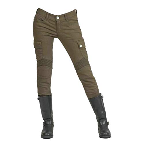 Vaqueros De Motociclista Para Mujer Con 4 Almohadillas Protectoras Extraíbles, Pantalones De Ciclismo Anticaída Elásticos De Locomotora De Kevlar, Pantalones De Carreras Profesionales (Green,XXS) Vaqueros De Motociclista Para Mujer Con 4 Almohadillas Protectoras Extraíbles, Pantalones De Ciclismo Anticaída Elásticos De Locomotora De Kevlar, Pantalones De Carreras Profesionales (Green,XXS)