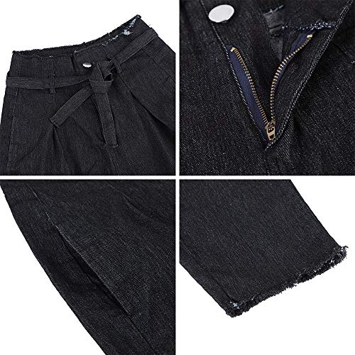 Vaqueros Retro para Mujer Cinturón Alto Estiramiento De Mezclilla Flaco Pantalones De Lápiz con Borlas para Mujer Pantalones Delgados Pantalones Casuales con CR