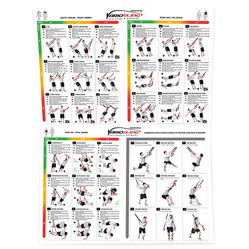 Variosling® Gran Póster/Cartel de Entrenamiento en Suspensión con 54 Ejercicios | Plan/Rutina/instrucción del Entrenamiento Funcional/Muscular | Dos Piezas (anverso y Dorso), tamaño A1 Variosling® Gran Póster/Cartel de Entrenamiento en Suspensión con 54 Ejercicios | Plan/Rutina/instrucción del Entrenamiento Funcional/Muscular | Dos Piezas (anverso y Dorso), tamaño A1