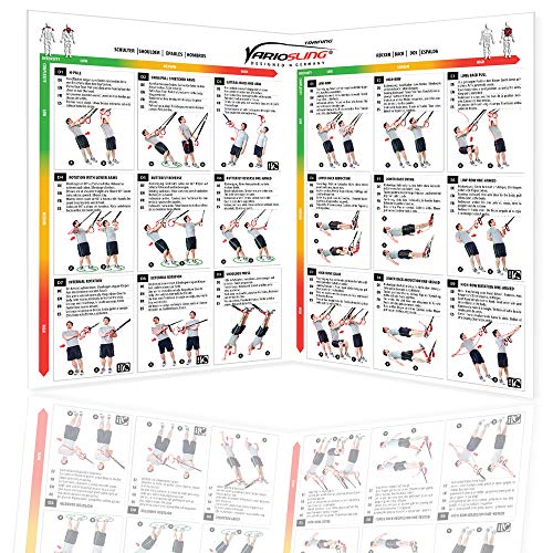 Variosling® Gran Póster/Cartel de Entrenamiento en Suspensión con 54 Ejercicios | Plan/Rutina/instrucción del Entrenamiento Funcional/Muscular | Dos Piezas (anverso y Dorso), tamaño A1 Variosling® Gran Póster/Cartel de Entrenamiento en Suspensión con 54 Ejercicios | Plan/Rutina/instrucción del Entrenamiento Funcional/Muscular | Dos Piezas (anverso y Dorso), tamaño A1