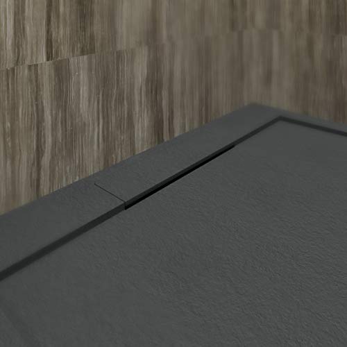 VAROBATH - Plato de ducha de Resina SYSTEM - Color Grafito - Carga Mineral - Textura de pizarra, antideslizante y antibacteriano. Fabricado en España. (100x120) VAROBATH - Plato de ducha de Resina SYSTEM - Color Grafito - Carga Mineral - Textura de pizarra, antideslizante y antibacteriano. Fabricado en España. (100x120)
