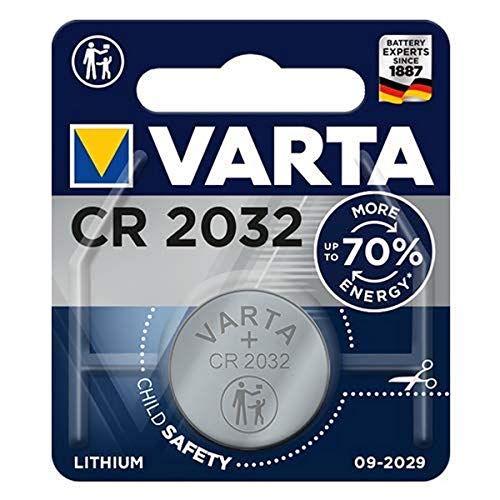 Varta CR2032 - Pila de botón de litio de 3 V, 1 unidad Varta CR2032 - Pila de botón de litio de 3 V, 1 unidad