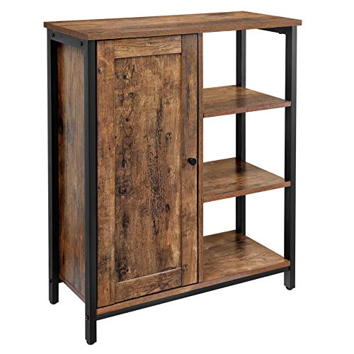 VASAGLE Armario de Almacenamiento Independiente, para Cocina, Salón, Dormitorio, Baño, Oficina, Armario con Estantes, Estantería Multifuncional, Estilo Industrial, Marrón Rústico LSC64BX VASAGLE Armario de Almacenamiento Independiente, para Cocina, Salón, Dormitorio, Baño, Oficina, Armario con Estantes, Estantería Multifuncional, Estilo Industrial, Marrón Rústico LSC64BX