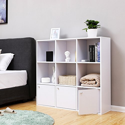 VASAGLE Librería de Madera, Biblioteca para el Hogar u Oficina, 6 Cubos estantes, Estantería para DVD con 3 cajones Inferiores, Blanco LBC33WT VASAGLE Librería de Madera, Biblioteca para el Hogar u Oficina, 6 Cubos estantes, Estantería para DVD con 3 cajones Inferiores, Blanco LBC33WT