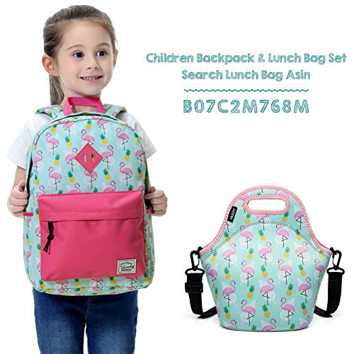 VASCHY Mochila Escolar para Niños, Mochila Infantil Mochila de Flamencos para Niñas Mochila Preescolar Bonita con Bolsillos Laterales