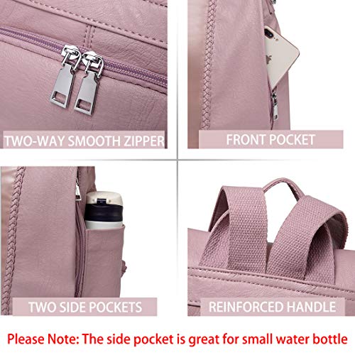VASCHY Mochila Mujer, Mochila Antirobo Bolsos Mochila Mujer Piel Mochilas Universitarias Impermeable Bolsos Bandolera Casual para Escuela Trabajo Viajes Rosa VASCHY Mochila Mujer, Mochila Antirobo Bolsos Mochila Mujer Piel Mochilas Universitarias Impermeable Bolsos Bandolera Casual para Escuela Trabajo Viajes Rosa