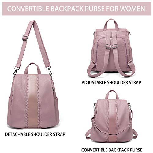 VASCHY Mochila Mujer, Mochila Antirobo Bolsos Mochila Mujer Piel Mochilas Universitarias Impermeable Bolsos Bandolera Casual para Escuela Trabajo Viajes Rosa VASCHY Mochila Mujer, Mochila Antirobo Bolsos Mochila Mujer Piel Mochilas Universitarias Impermeable Bolsos Bandolera Casual para Escuela Trabajo Viajes Rosa
