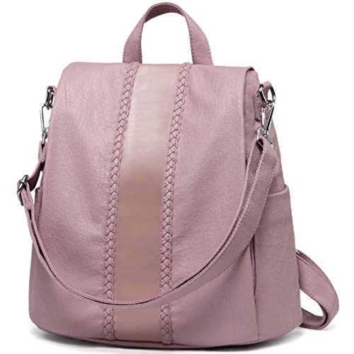 VASCHY Mochila Mujer, Mochila Antirobo Bolsos Mochila Mujer Piel Mochilas Universitarias Impermeable Bolsos Bandolera Casual para Escuela Trabajo Viajes Rosa