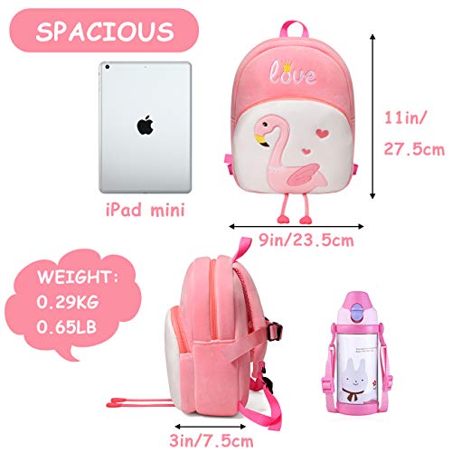 VASCHY Mochila Niña,Mochila Infantil Niñas Escolar Pequeña Felpa Linda de Bolsa para Guarderia con Hebilla de Pecho Flamenco VASCHY Mochila Niña,Mochila Infantil Niñas Escolar Pequeña Felpa Linda de Bolsa para Guarderia con Hebilla de Pecho Flamenco