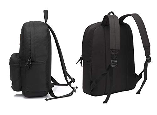 VASCHY Mochilas Escolares,Mochila Hombre Mujer Livianas Casual Resistente Al Agua Mochila Vintage 20 litros para Instituto Universidad Negro VASCHY Mochilas Escolares,Mochila Hombre Mujer Livianas Casual Resistente Al Agua Mochila Vintage 20 litros para Instituto Universidad Negro