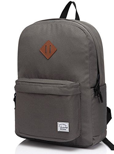 VASCHY Mochilas Escolares,Mochila Hombre Mujer Livianas Casual Resistente Al Agua Mochila Vintage 20 Litros para Universidad Gris VASCHY Mochilas Escolares,Mochila Hombre Mujer Livianas Casual Resistente Al Agua Mochila Vintage 20 Litros para Universidad Gris