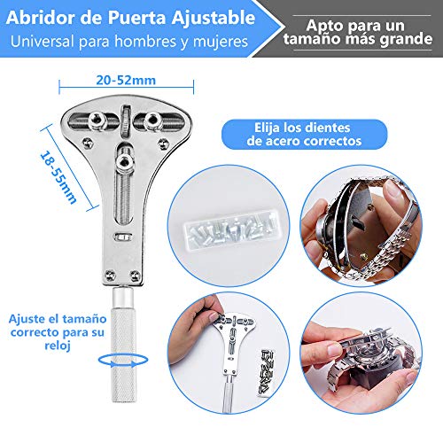Vastar 177pcs Kit de Reparación de Relojes - Herramientas de Reparación Profesionales para Reloj, Más Completas y Profesionales, con Abridor de Repara Pulsera de Reloj 52mm, Instrucción etc. Vastar 177pcs Kit de Reparación de Relojes - Herramientas de Reparación Profesionales para Reloj, Más Completas y Profesionales, con Abridor de Repara Pulsera de Reloj 52mm, Instrucción etc.