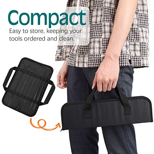 VavoPaw [5 PZS Herramientas de Acuarios de Acero Inoxidable, Kits para Acuarios con 2 Tijeras 2 Pinzas Espátula Bolsa de Almacenamiento y Toalla Absorbente para Planta Acuática - Negro VavoPaw [5 PZS Herramientas de Acuarios de Acero Inoxidable, Kits para Acuarios con 2 Tijeras 2 Pinzas Espátula Bolsa de Almacenamiento y Toalla Absorbente para Planta Acuática - Negro