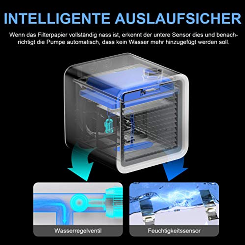 VAZILLIO 3 en 1 Mini Enfriador de Aire, Aire Acondicionado Portátil, Humidificador con Mango, refrigerador de Aire para Trabajo y hogar (Azul Claro) VAZILLIO 3 en 1 Mini Enfriador de Aire, Aire Acondicionado Portátil, Humidificador con Mango, refrigerador de Aire para Trabajo y hogar (Azul Claro)