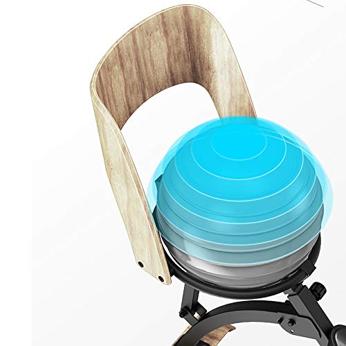 VBARV Bicicleta estática de Madera, Bicicleta estática de Control magnético con Pelota de Yoga, Gimnasio en casa Bicicleta Deportiva silenciosa Bicicleta de Ejercicio de Altura Ajustable