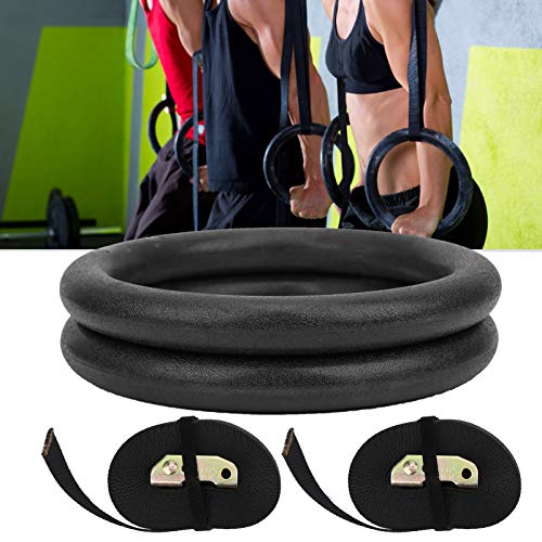 Vbest life 1 par de Anillos Colgantes Negros de Alta Resistencia para Ejercicio gimnástico, Anillos Colgantes de Entrenamiento gimnástico duraderos, Suministro de Fitness para Interiores