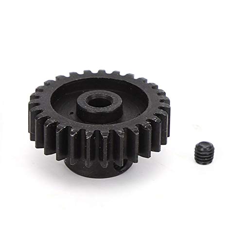 Vbest life Piñón del Motor con Tornillo, piñón del Motor 27T para Wltoys 1/14 144001 Repuestos de actualización del Modelo de Coche RC(Negro)