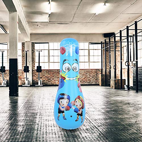 Vbest life Saco de Boxeo Inflable Poste de Boxeo Juguete para niños Saco de Boxeo de pie Independiente Equipo de Fitness para Ejercicio Entrenamiento para aliviar el estrés(165CM-Adult)