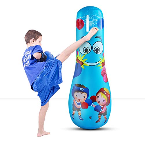 Vbest life Saco de Boxeo Inflable Poste de Boxeo Juguete para niños Saco de Boxeo de pie Independiente Equipo de Fitness para Ejercicio Entrenamiento para aliviar el estrés(165CM-Adult)