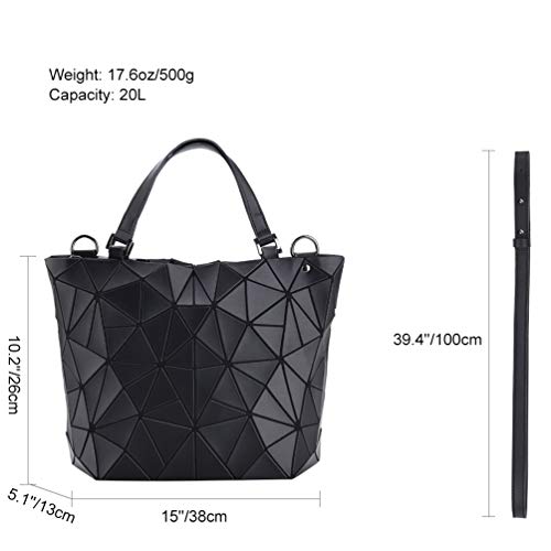 VBIGER Bolso Geométrico Mujer Bolso de Hombro Mujer Estilo Shopper Bolso de Mano Nergo (Negro)