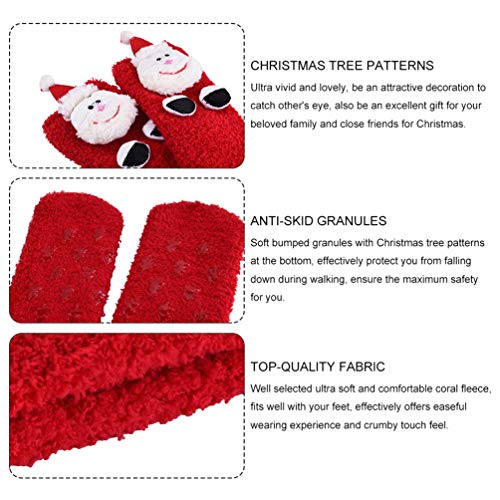 VBIGER Calcetines de Navidad para Hombres y Mujeres Invierno Calcetines de Piso Vellón de Coral Abrigados