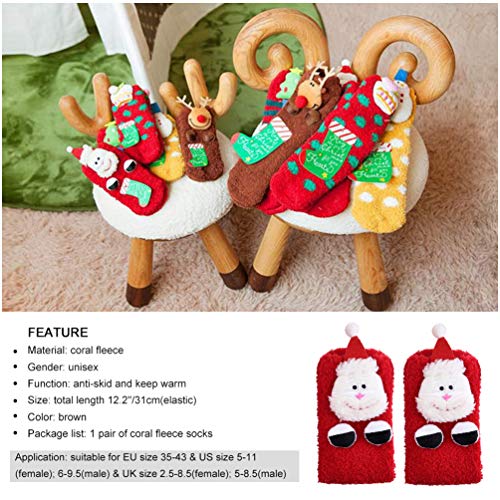 VBIGER Calcetines de Navidad para Hombres y Mujeres Invierno Calcetines de Piso Vellón de Coral Abrigados VBIGER Calcetines de Navidad para Hombres y Mujeres Invierno Calcetines de Piso Vellón de Coral Abrigados