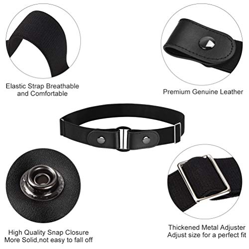 VBIGER Cinturón elástico invisible sin hebilla para hombres Ancho 1.4" Se ajusta a 30" -59" (A-Negro, 155cm)
