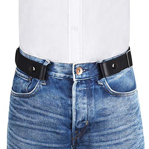 VBIGER Cinturón elástico invisible sin hebilla para hombres Ancho 1.4" Se ajusta a 30" -59" (A-Negro, 155cm) VBIGER Cinturón elástico invisible sin hebilla para hombres Ancho 1.4" Se ajusta a 30" -59" (A-Negro, 155cm)