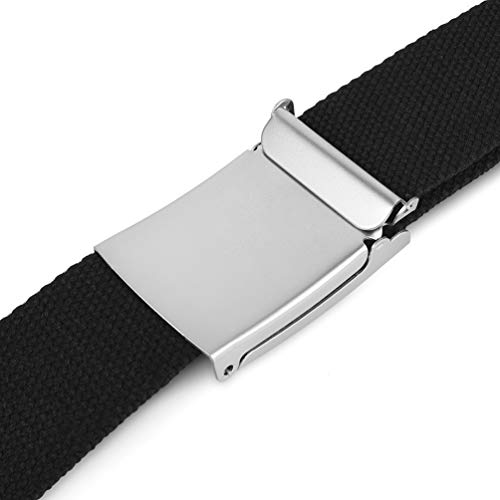 VBIGER Cinturón Lona Ocasional para Hombre,125cm-130cm (Negro4) VBIGER Cinturón Lona Ocasional para Hombre,125cm-130cm (Negro4)